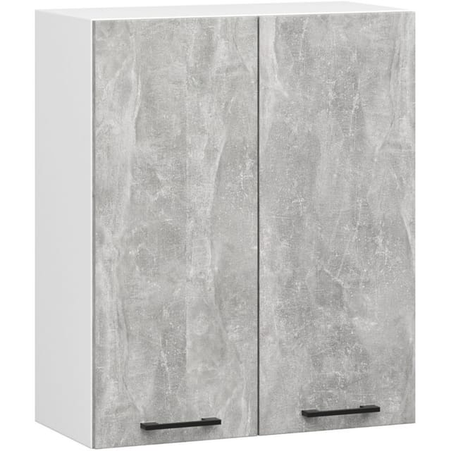 Hängeschrank Küchenschrank Akord oliwia w 60 cm H720 Weiß, Steingrau 2 Türen, 2 Regalböden 60x72x30 cm