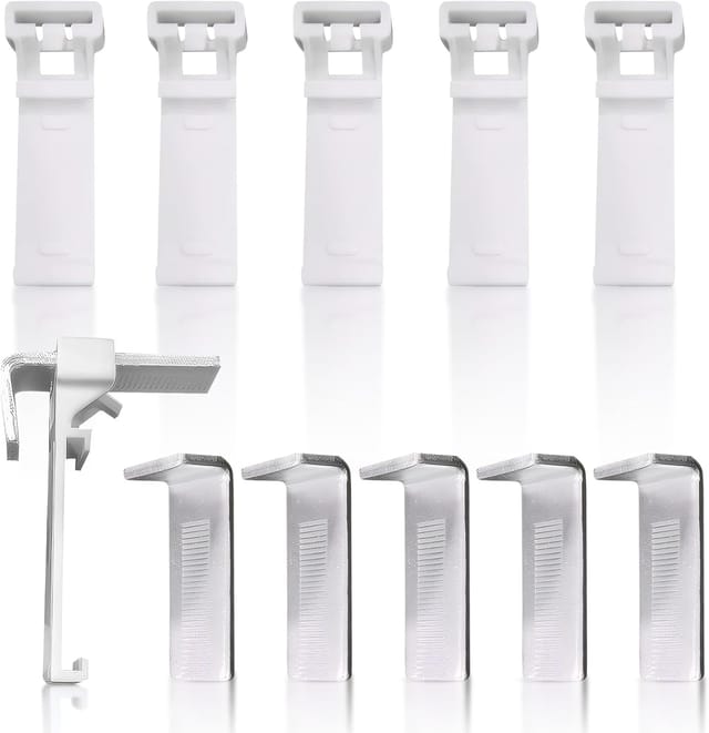 Lntyq - 8er Pack Befestigungsklammern, Rollo Klemmhalterung für Doppelrollo, Ohne Bohren, Ersatz Zubehör Kit, Fenster