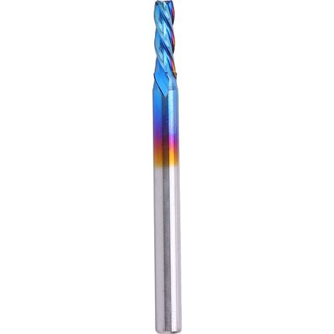 4-schneidiger Schaftfräser Aus Wolframstahl Mit Nanoblue-beschichtung, Cnc-gefräster Schaftfräser Mit Geradem Griff (3,175 X 2,5 8)
