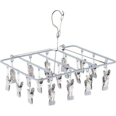 Wäscheständer Aus Edelstahl, Sockenwäschetrockner, Multifunktions-zangenhaken-wäscheständer (silber), Hängender Wäscheständer (größe: M)