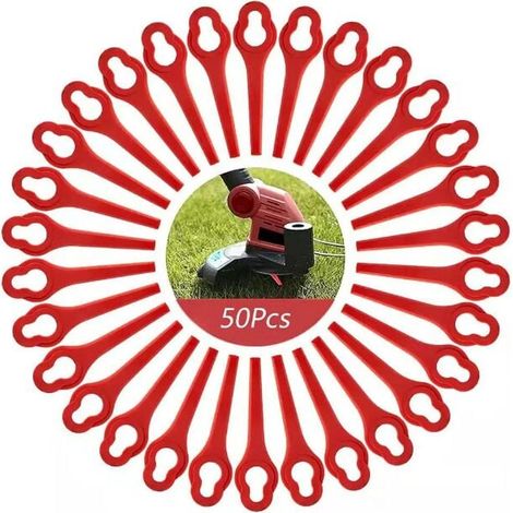 50er-pack Klingen Kompatibel Mit Ferrex Aldi Far 20-i Rasentrimmer, Ersatzklingen Für Ferrex L95 Akku-rasentrimmer (13×8 Mm, Rot)