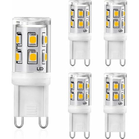 G9 Led 2 W, 20 W, 25 W, G9-halogenäquivalent, 200 Lm, Warmweiß 3000 K, Led-glühbirne G9, Cri 80, 360-grad-winkel, Ac 220–240 V, Nicht Dimmbar, 5er-pack [energieklasse F]