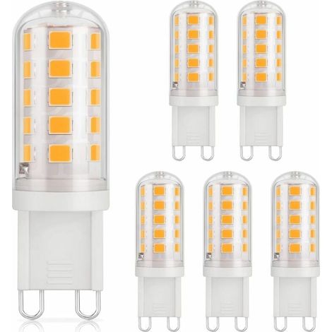 G9-led-lampe 3,5 W, 430 Lm, Entspricht 40 W Halogen, Warmweiß 3000 K, 220–240 V, Cri 85, Nicht Dimmbar, Energiesparend, Keramiksockel, Standard-g9-sockel, 6er-pack. Energieklasse D: