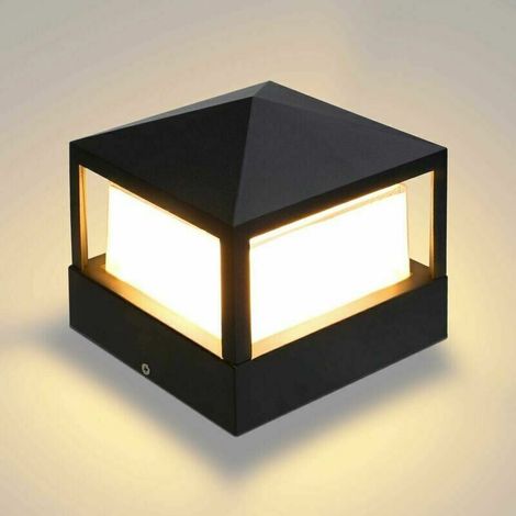 Pfostenlampe, Säule, Tor, Lampe, Außenleuchte, Säulenlampe, Villa, Ip65, Wasserdicht, Aluminium, Garten, Landschaft, Rasen, Tür, Zaun, Eingangsleuchte, Warmweiß