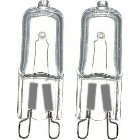 G9-halogenlampe, 40 W, 230 V, 2-poliger Sockel, Ersatzlampen, Dimmbar, (2 Stück), Energieklasse C: