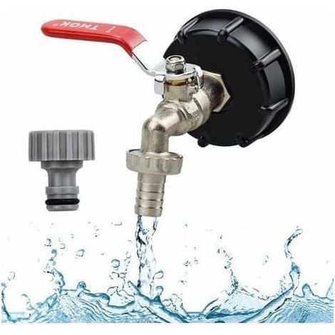 1000l Tankhahn, Regenwassersammler, Ibc-tankadapter, 1/2-gewindeanschluss, Pp-messing-tankdeckeladapter, 60-mm-grobgewinde, Gartenschlaucharmaturen
