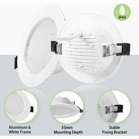 Einbaustrahler Wand Und Decke 10er Set Extra Flache Led Einbaustrahler, Ip44 Led Badstrahler, 5w 310lm Neutralweiß 4000k, Ultradünn 35mm, Extra Flacher Led Strahler, Integrierter Led Strahler Ac8