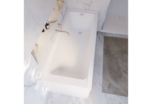 Badewanne Como - 170x75 cm, aus hochwertigem Sanitäracryl, Weiß glänzend, Komplett Set inkl. Fußgestell und Ablauf - Schulte