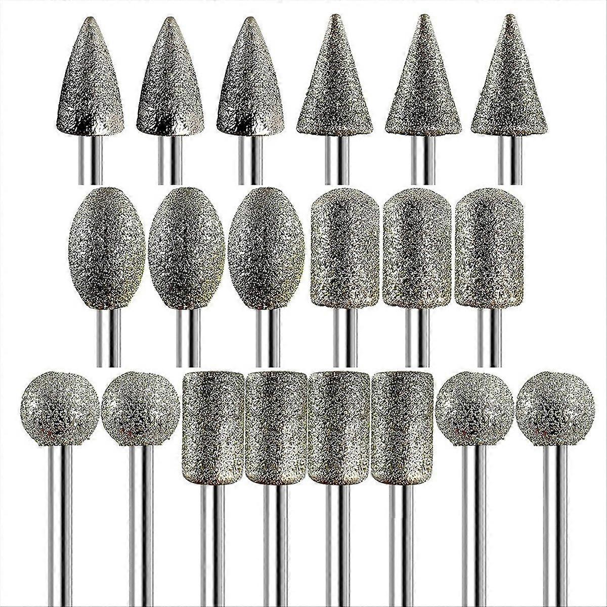 Diamantfräser Für Rotationswerkzeuge, 20 Stück, 3,2 Mm (1/8 Zoll) Schaft, Körnung 120, Für Stein, Glas Und Harz.