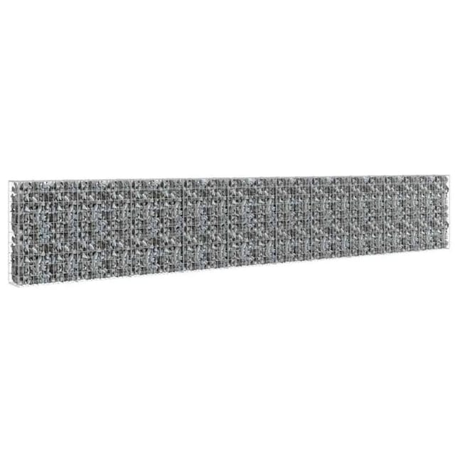 Gabionenwand mit Abdeckung Verzinkter Stahl 600×30×100 cm vidaXL