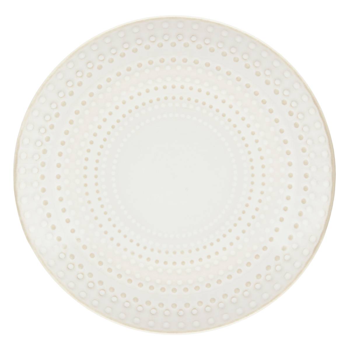 6er-set Dessertteller Mit Gepunktetem Rand, Camille, Durchmesser 20 Cm, Weiß - Atmosphera Créateur D'Intérieur