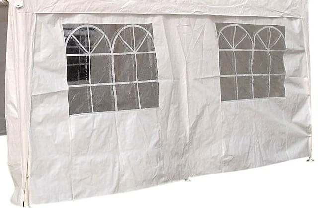 Seitenplane für Partyzelt, Länge 4 Meter, pvc weiß mit Fenstern