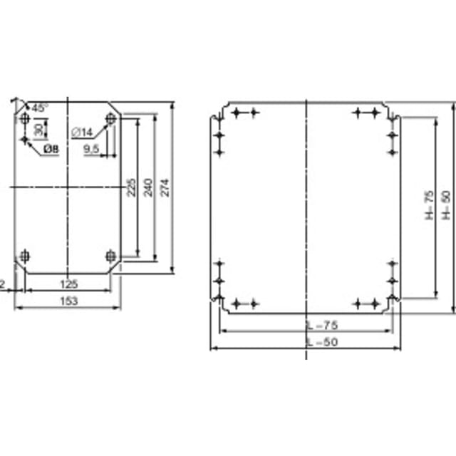 Schneider Electric NSYMM32 Montageplatte (L x B) 250 mm x 150 mm Stahl verzinkt 1 St.