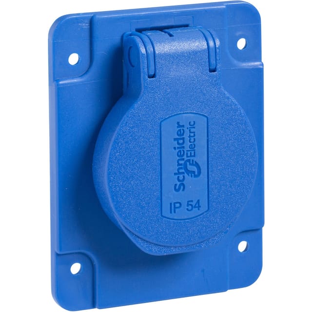 Schneider Electric - Komplett Schutzkontakt-Steckdose mit Klappdeckel Blau PKS61B 1 St.