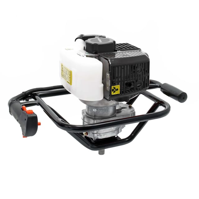 Wiltec - Erdlochbohrer 1,4 kW 1,9 ps 52ccm Benzinmotor, Erdbohrer mit 2 Takt Motor, Pfahlbohrer Motorerdbohrer für saubere Bohrungen