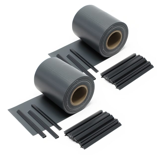 Wiltec - Sichtschutz Streifen, 70mx19cm Anthrazit aus pvc 650g/m², mit 40 Clips, Zaunfolie