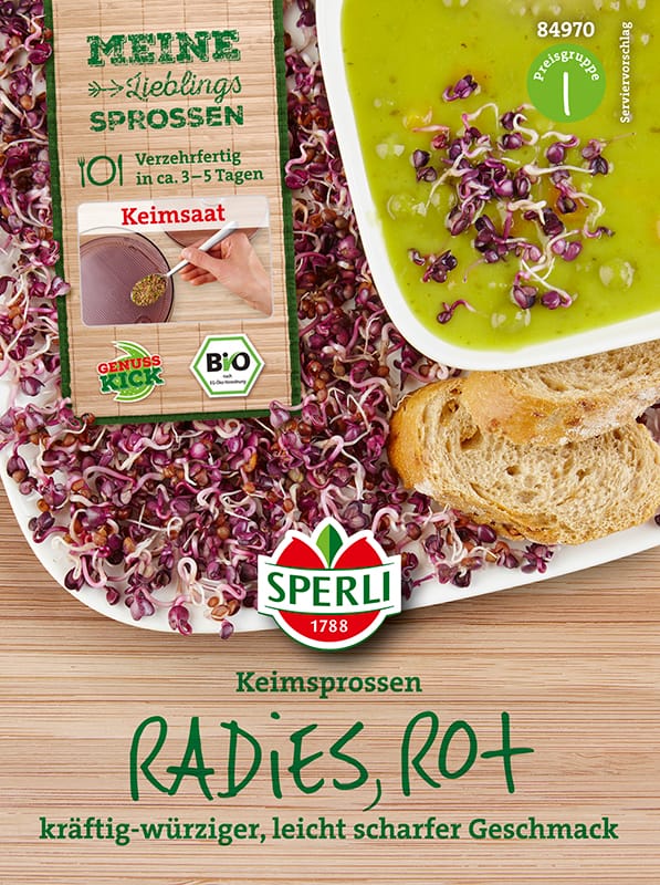 Bio Keimsprossen-Saat Radies rot Gemüsesamen - Sperli