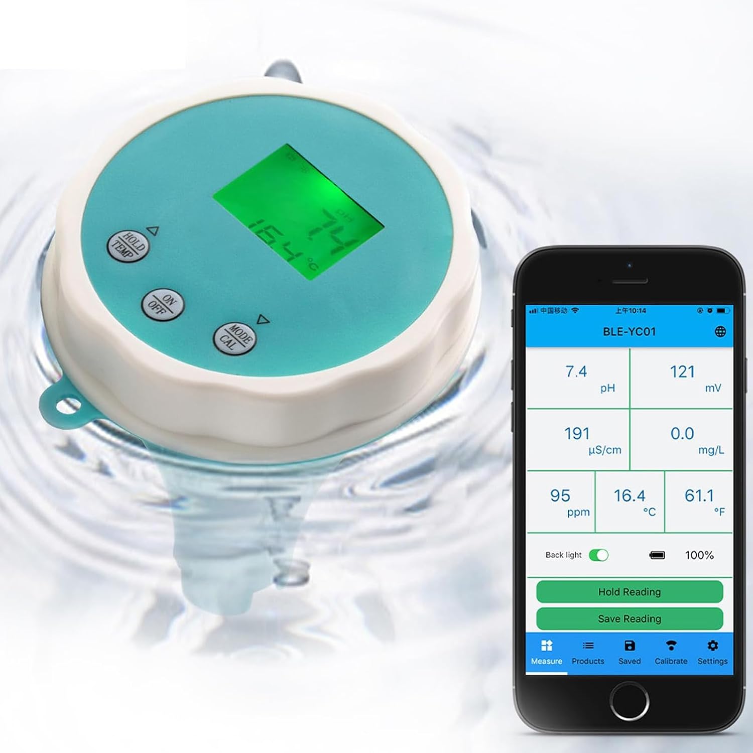 (1 Stück) Universeller Bluetooth-wassertester Für Schwimmbäder – Ph- Und Chlorüberwachung