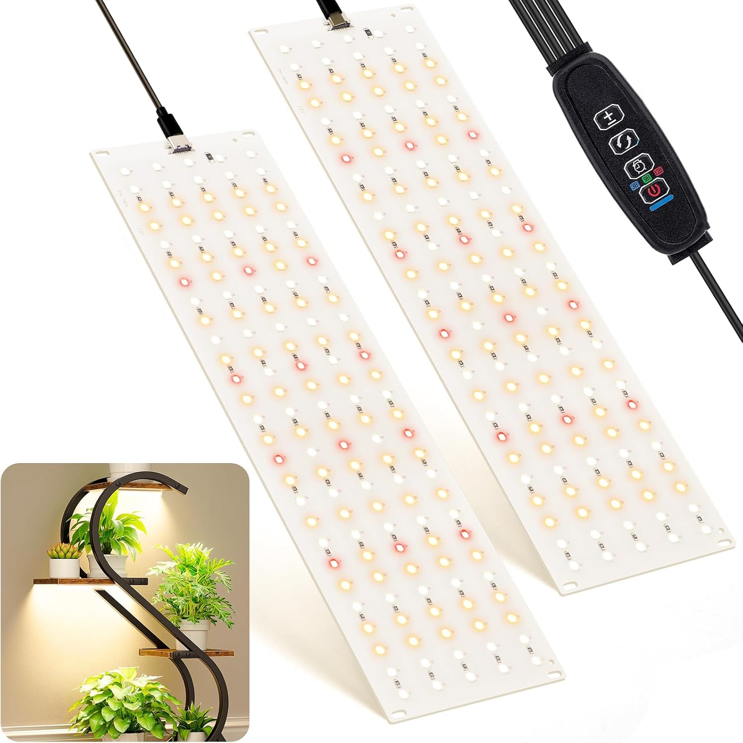 Zimmerpflanzenlampe, 2 Stück Mit Je 135 Leds, Fördert Das Pflanzenwachstum, Mit Timer, 10 Helligkeitsstufen