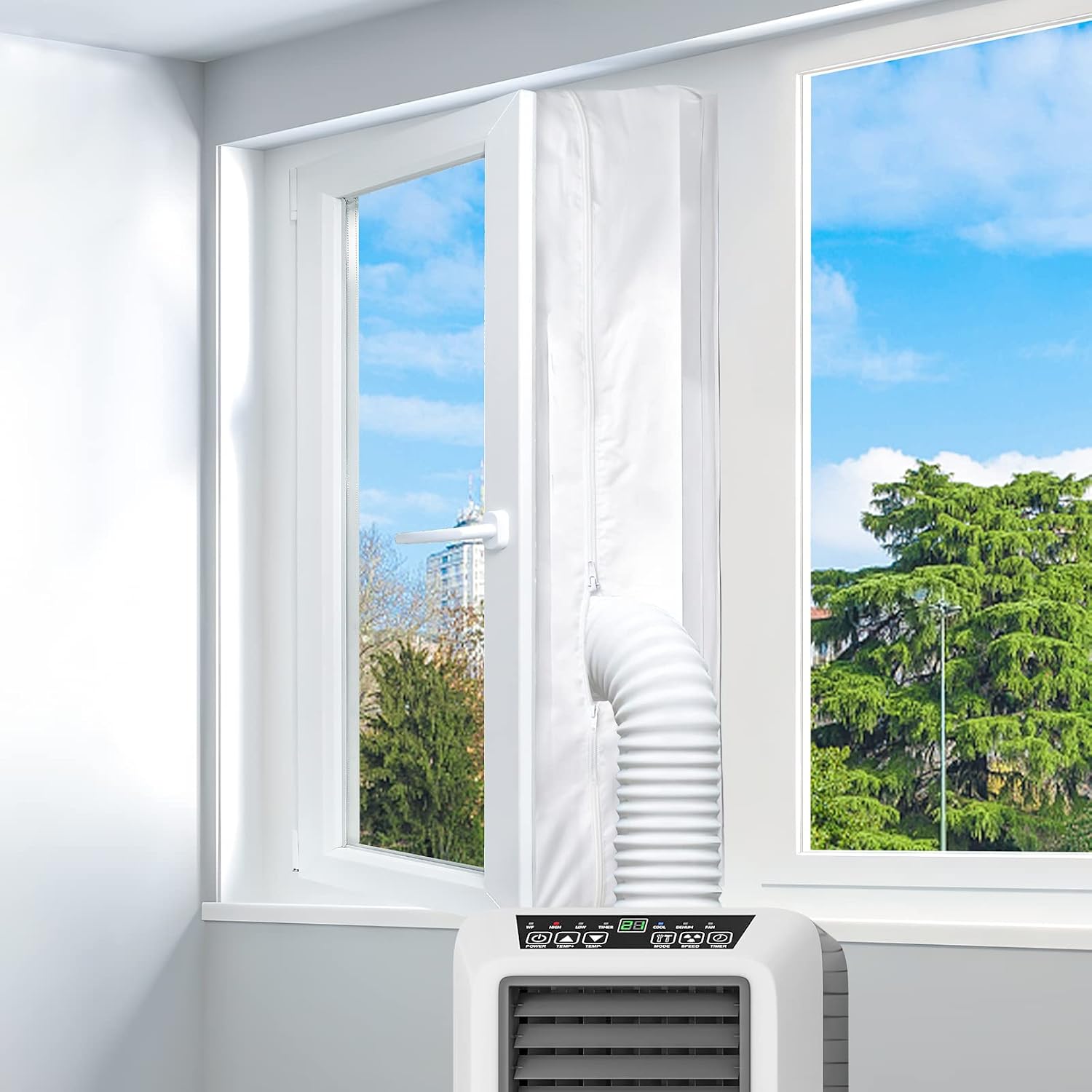 (300 Cm) Fensterdichtung Für Mobile Klimageräte, Fensterklimageräte-set, Geeignet Für Wäschetrockner, Einfache Installation – Kein Bohren Erforderlich