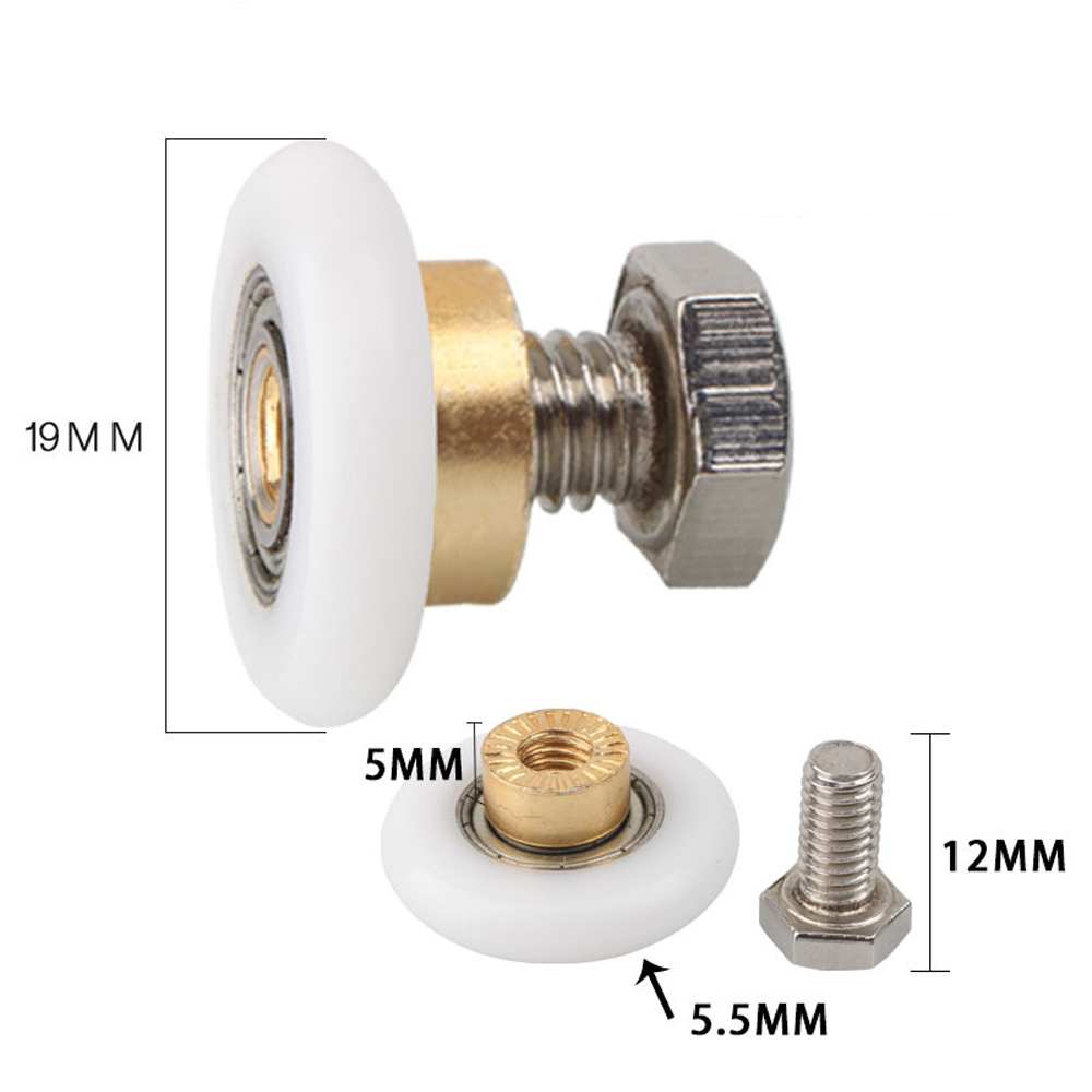 (v-nut, 19 Mm, 4 Stück) Ersatzrollen Für Duschkabinentüren, V-nut, 19 Mm Durchmesser