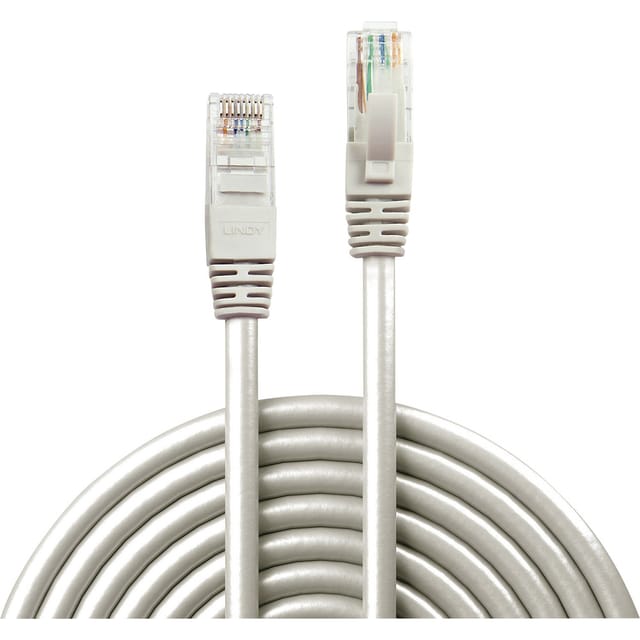 Lindy - 48005 RJ45 Netzwerkkabel, Patchkabel cat 6 u/utp 5.00 m Grau mit Rastnasenschutz 1 St.