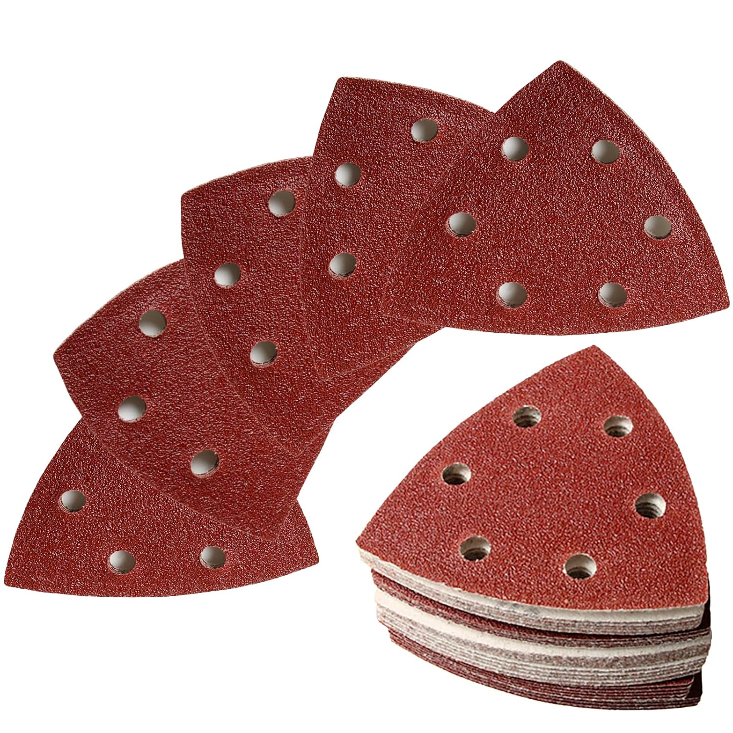 (100 Stück) 90 Mm Dreieckschleifpapier – 5 Körnungen (60/80/120/180/240), Je 20 Stück – Veicro Schleifpapier Für Delta-schleifer