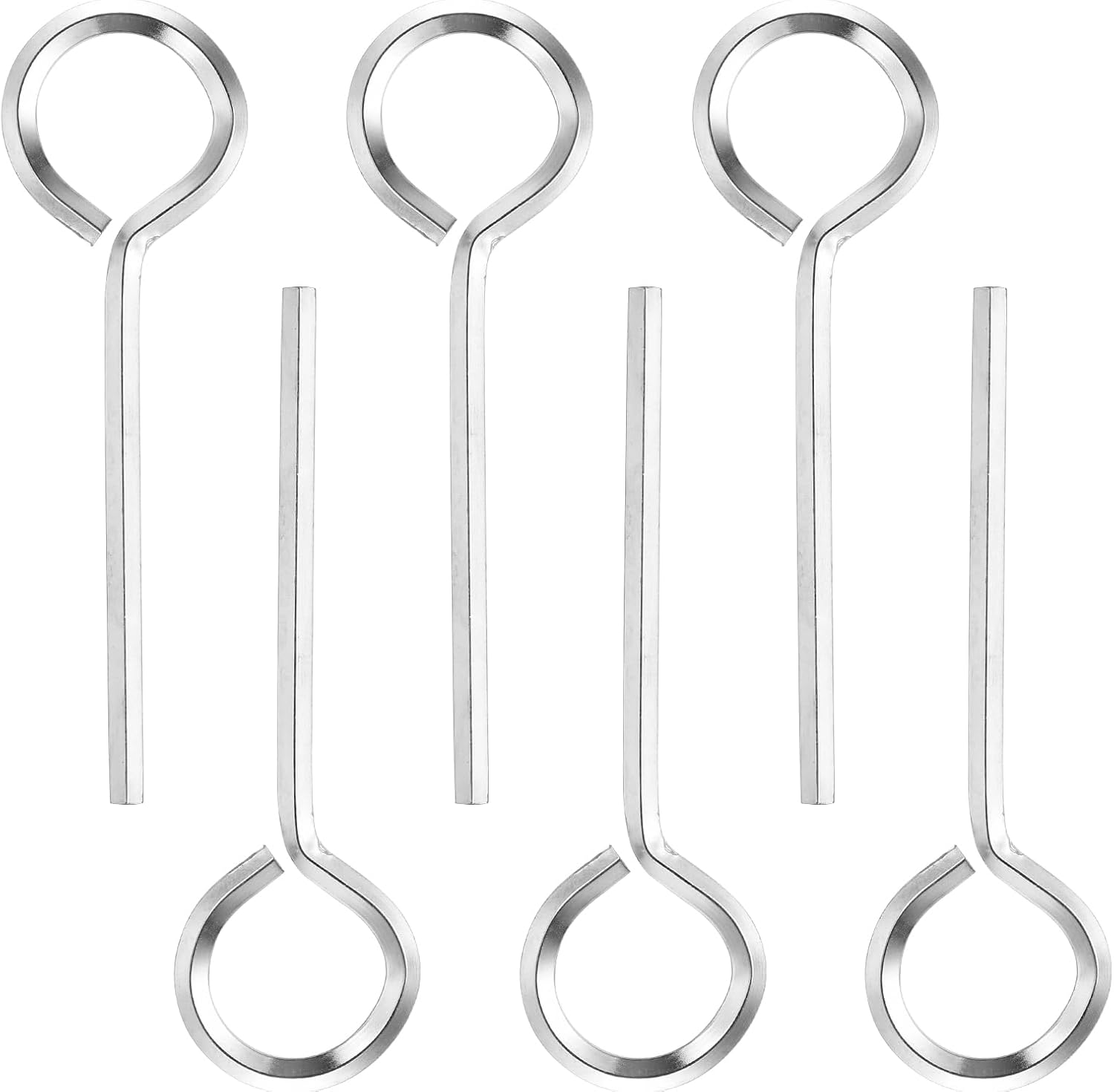 (1/8") Standard-sechskantschlüssel, 6er-packung Massive Stahlschlüssel Mit O-ring Und Vollständiger Öse Für Druckstangen, Notausgangsvorrichtungen