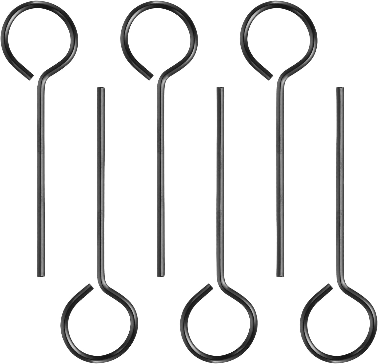 (5/64") Standard-innensechskantschlüssel, 6er-packung, Massive Stahlschlüssel Mit O-ring Und Durchgehender Öse Für Schiebestangen, Schwarz
