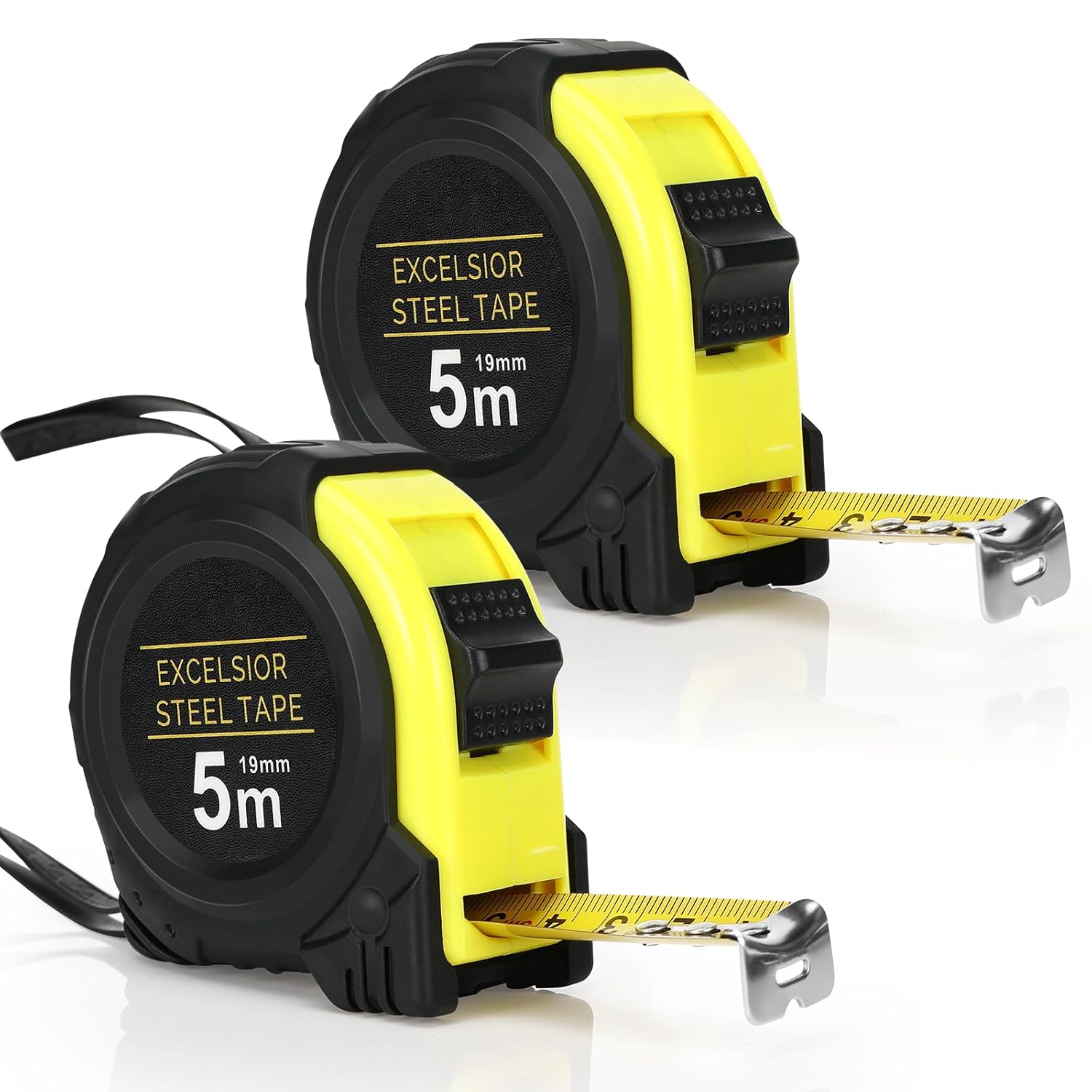 (2 Stück) 5 M Maßband, Korrosionsbeständiges Maßband, Robustes Maßband Mit Gürtelclip, Hochwertiger Automatischer Federeinzug