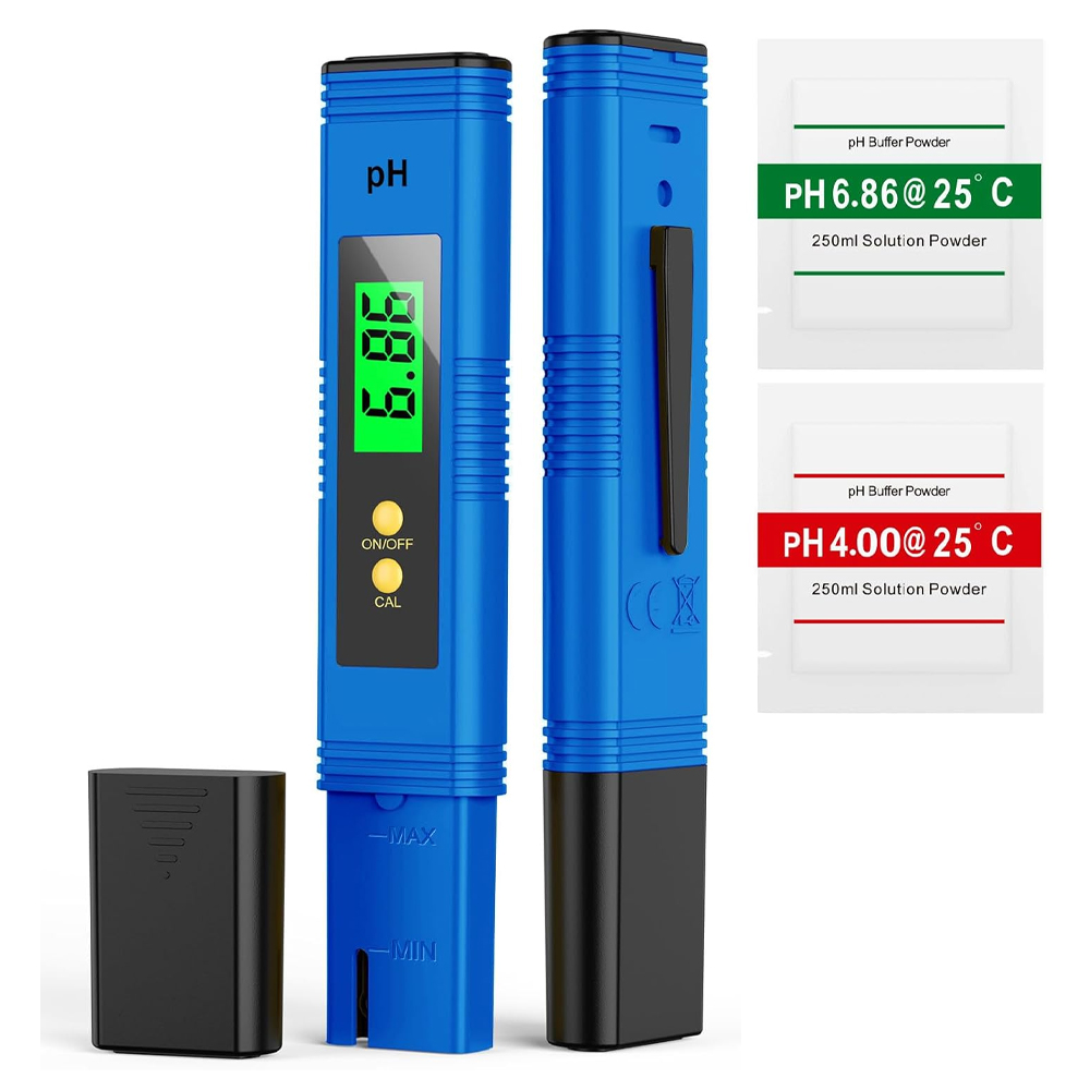 Hochpräzises Digitales Ph-messgerät Mit Ul-zertifizierung Und 3 Ph-kalibrierpulvern – Ideal Für Haushaltswasser, Hydrokultur Und Aquarien