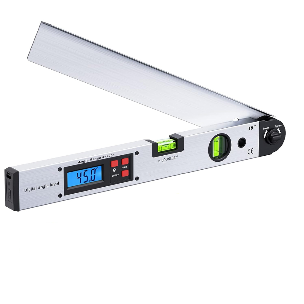 Digitaler Winkelmesser – Winkellineal Mit Wasserwaage, Hintergrundbeleuchtetem Lcd-display Und Haltefunktion – Präzises Messwerkzeug Für Die Holzbearbeitung