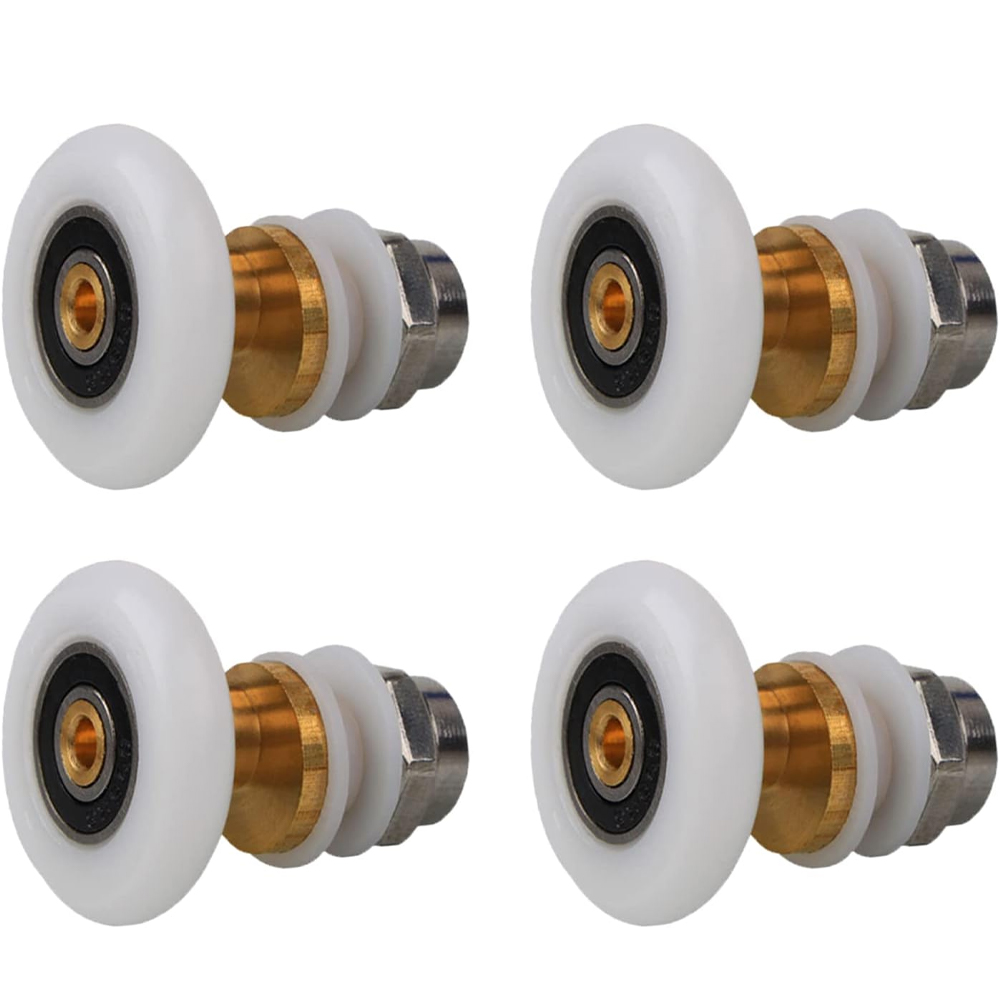 Duschkabinenrollen 27 Mm, 4-teiliges Messing-rollenset Für Schiebetüren Aus Glas (ersatzteil)