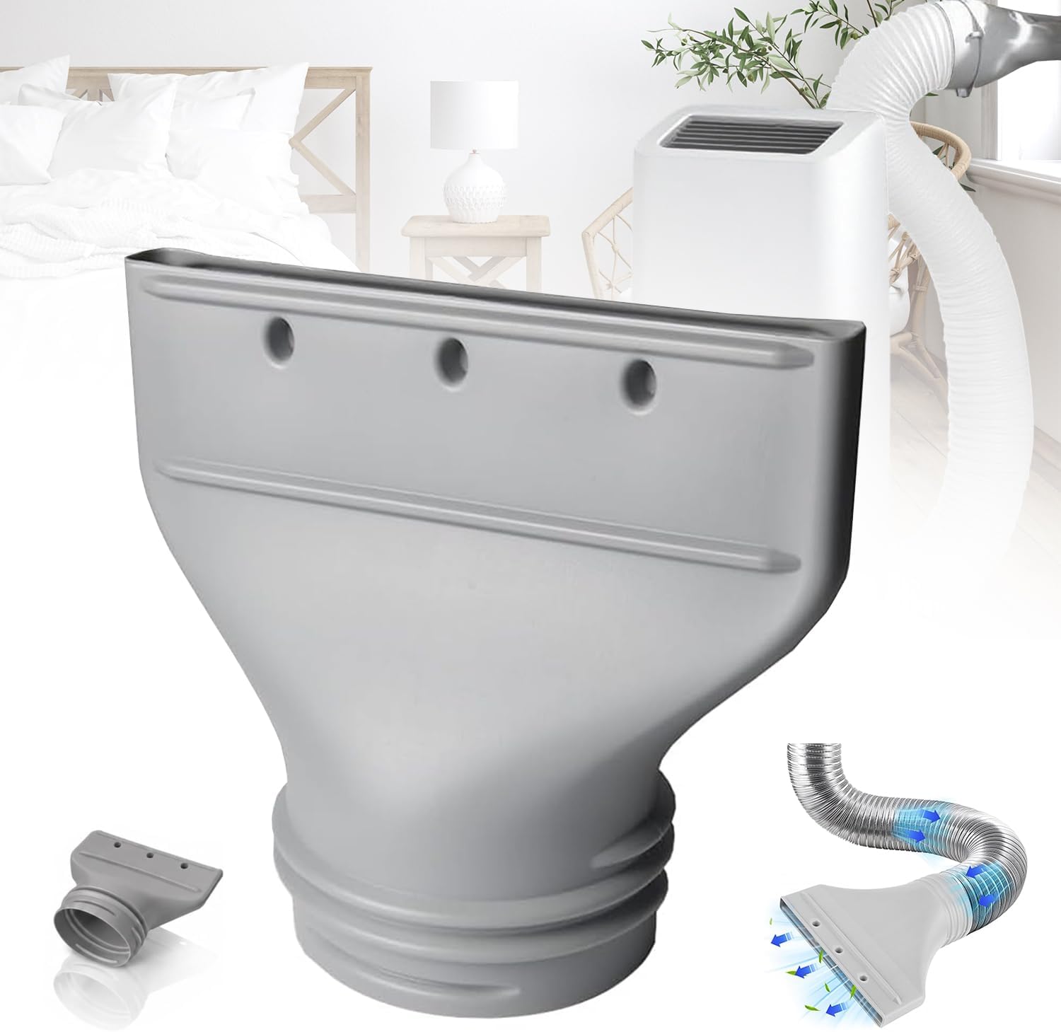 Tragbarer Klimaanlagen-schlauchadapter, Flachadapter Für 130/150-mm-klimaanlagen-abluftschläuche, Für Fenster Und Türen, Lüftungsset