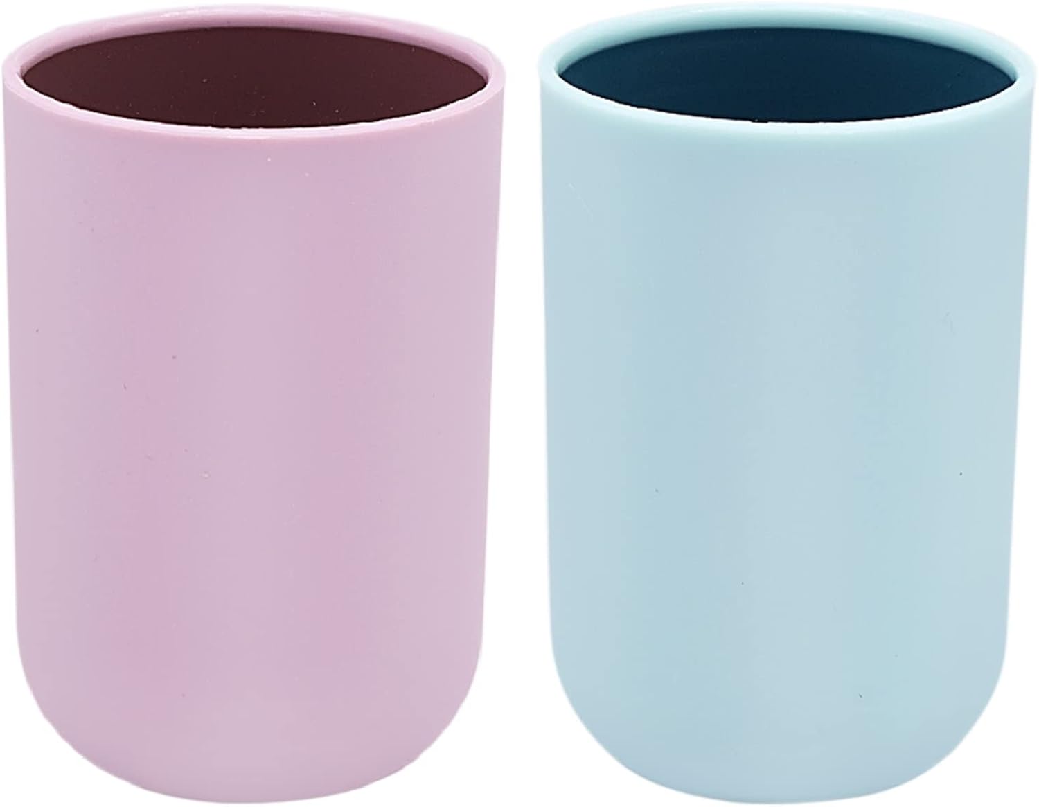 (2-teilig) Badezimmerbecher, Zahnbürstenbecher, Zahnbürstenhalter Aus Kunststoff, Zahnbürstenbehälter Fürs Badezimmer (blau, Rosa)