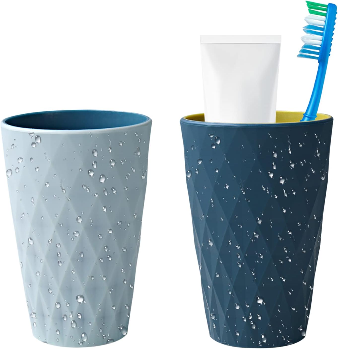 Badezimmerbecher, 2er-set Kunststoffbecher, Badezimmeraccessoires, Skandinavisches Design, 450 Ml, Robust Und Bruchfest