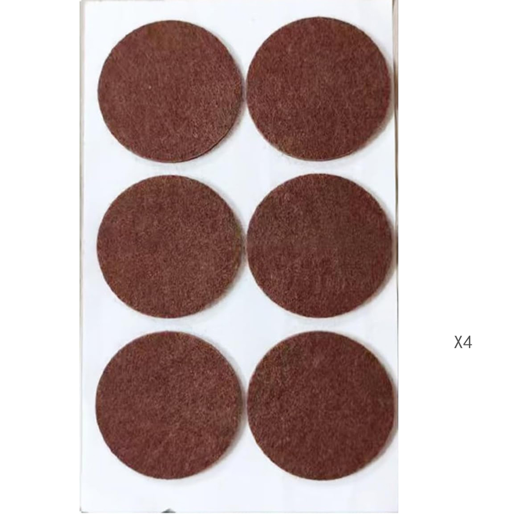 Set Mit 24 Selbstklebenden Filzgleitern Für Hartholzmöbel Und Fliesen - Kratzfeste Filzgleiter Mit Stoßdämpfern (braun)