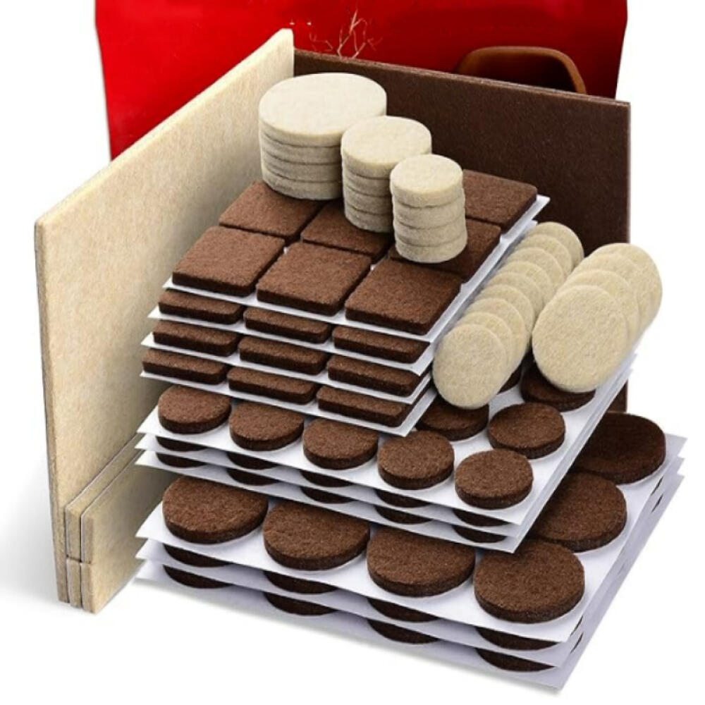 (133 Stück) Selbstklebende Filzgleiter – Braune Und Beige Möbelgleiter