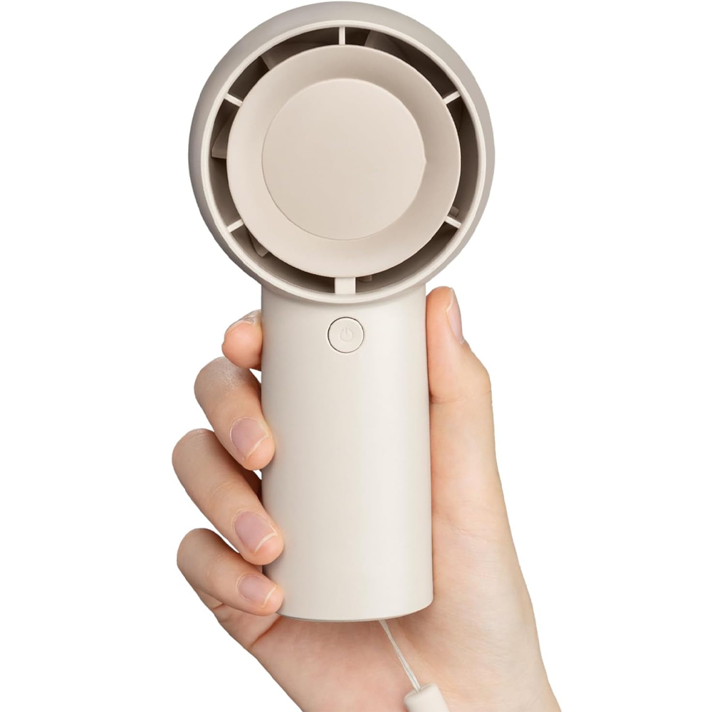 Tragbarer Turboventilator [max. 16 Std.], Usb-aufladbar, 4000 Mah Akku, Kleiner Taschenventilator Mit 5 Geschwindigkeitsstufen – Braun