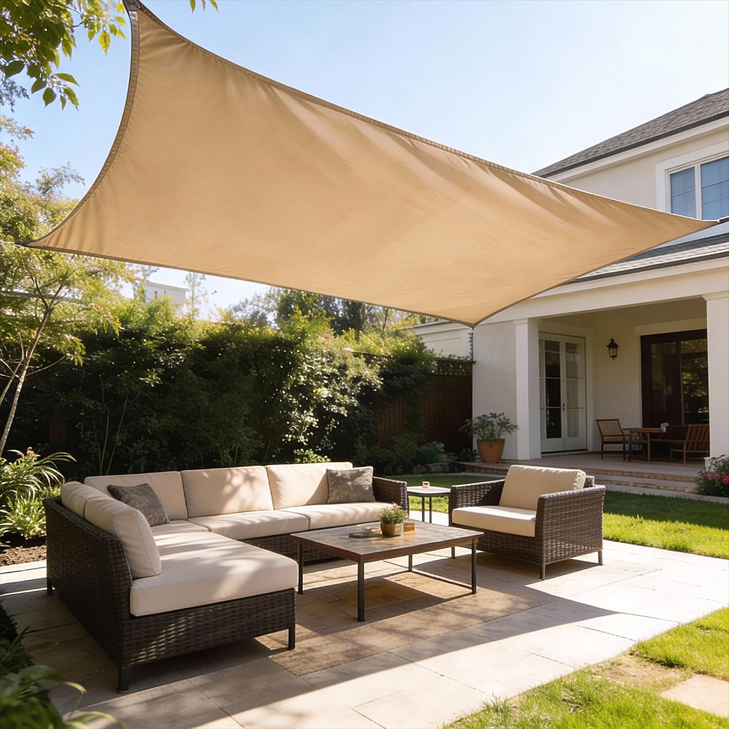 Wasserdichtes Rechteckiges Sonnensegel 2x3m, Rechteckiges Sonnennetz 3x2m, Für Terrasse Und Garten