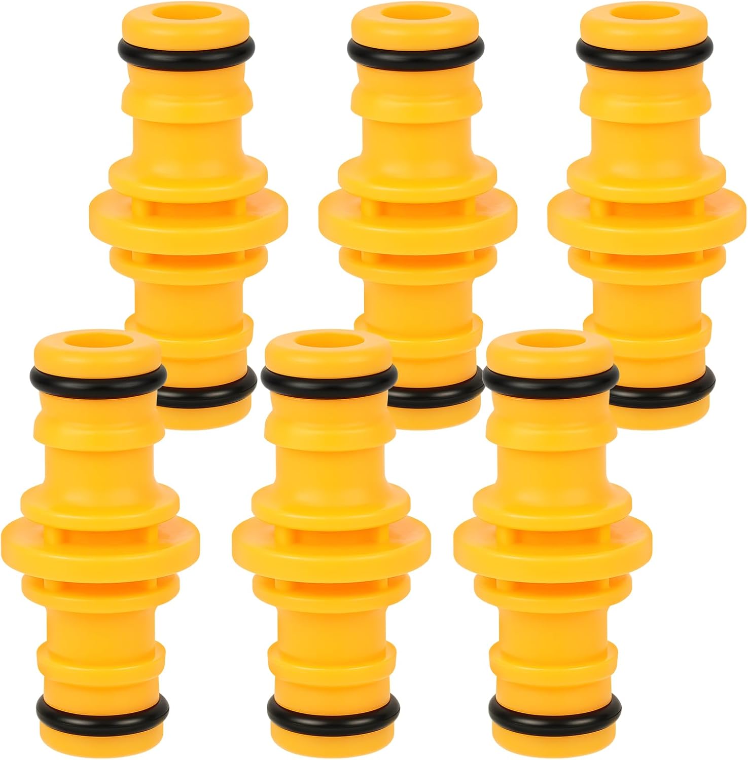 (6 Stück) Schlauchverschraubungen, 1/2"-doppelstecker-verbindungsstück, Kunststoff-doppel-schlauchverbinder (außengewinde)