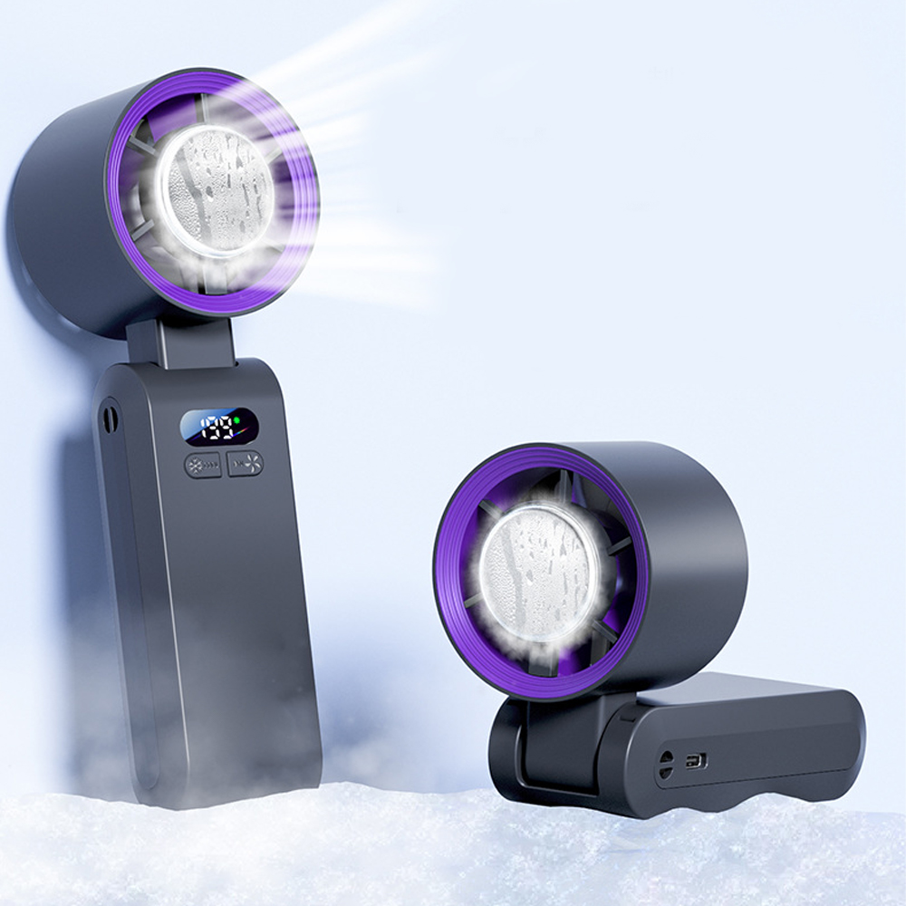 Mini-ventilator, Faltbar, 1–199 Windstufen, 3600-mah-turbo-nackenventilator Für Den Außenbereich Und Büros – Grau
