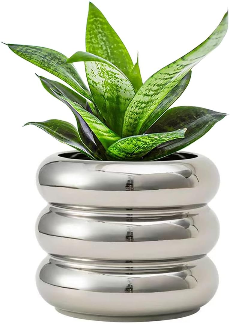Keramik-blumentopf Für Den Innenbereich, 11 Cm Mit Abflussloch, Kleiner Atmungsaktiver Keramik-blumentopf Zur Heimdekoration Und
