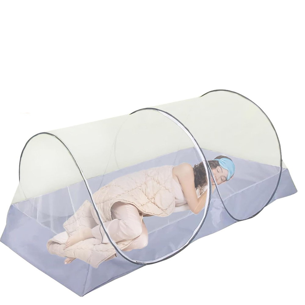 Faltbares Moskitonetz, 100 X 200 Cm, Tragbar, Campingzelt, Reisezelt, Schnell Aufzubauen, Outdoor-zelt, Reisebett-baldachin, Grau