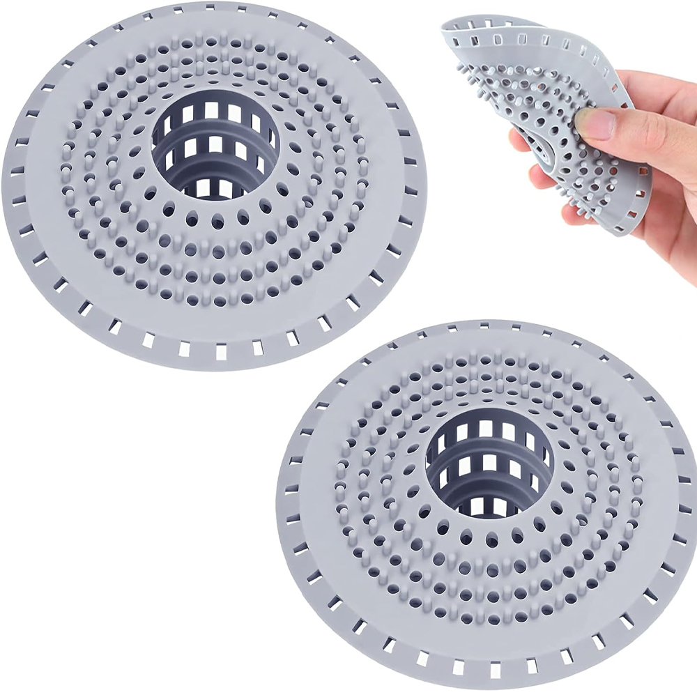 (2 Stück) Silikon-haarfänger Für Dusche Und Spüle – Verstopfungsfreier Filter Für Küchenspüle Und Dusche – Universelles Badezimmeraccessoire Für Badewanne