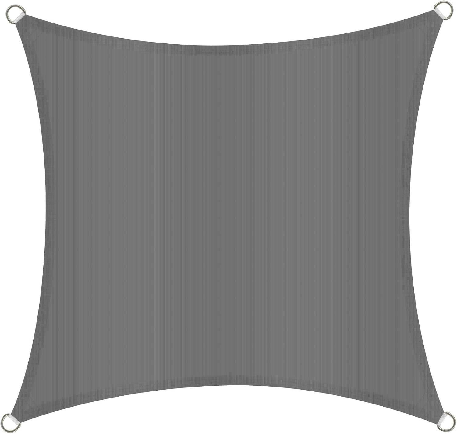 Quadratisches, Wasserdichtes Sonnensegel (2 X 2 M) Mit Uv-schutz Für Terrasse, Garten Und Pergola, Grau