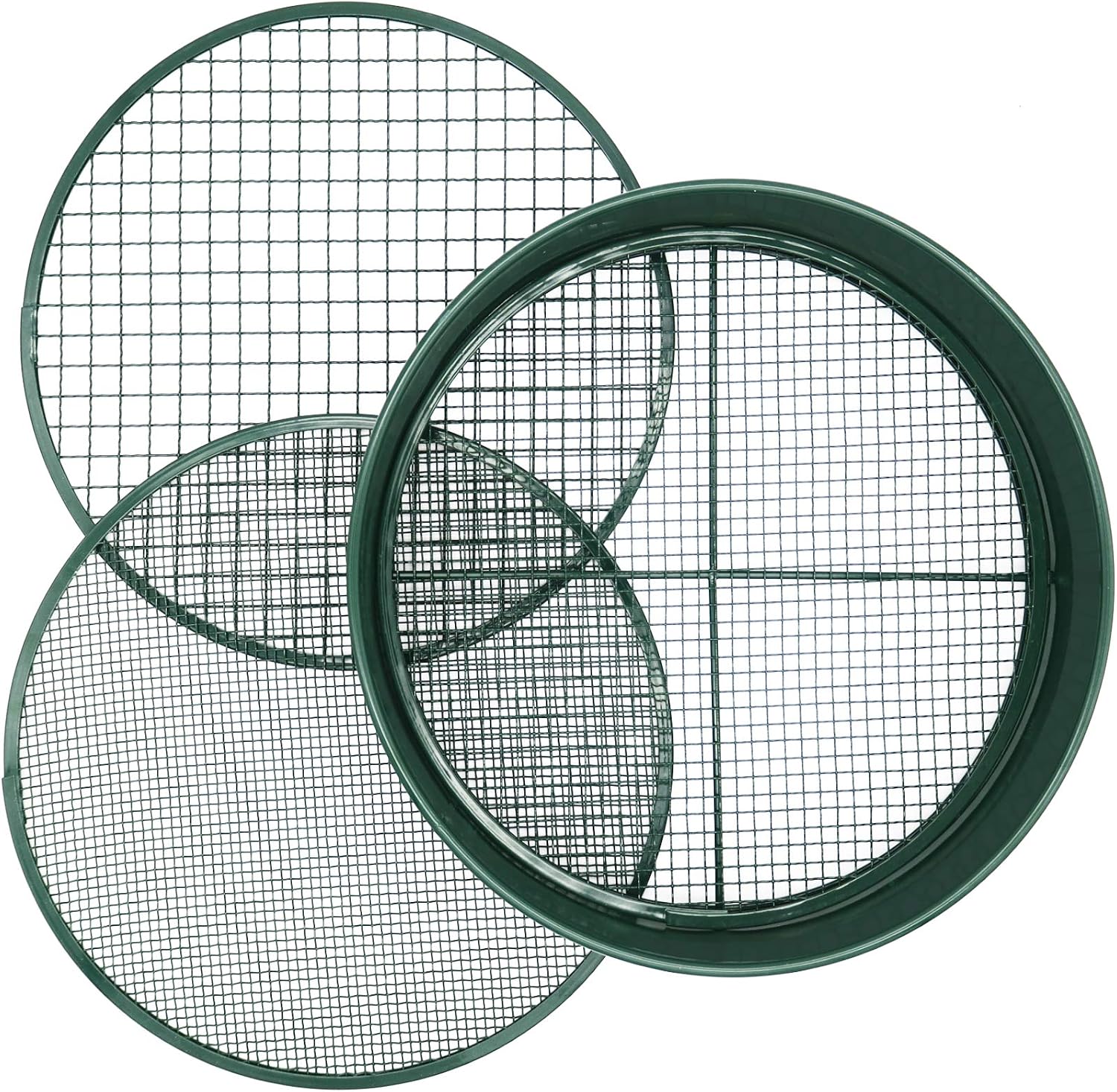 Gartensieb, 3-in-1-metall-erdsieb Mit Austauschbaren Maschenweiten Von 9 Mm, 6 Mm Und 3 Mm, Feinmaschiges Gartensieb, Gartensieb