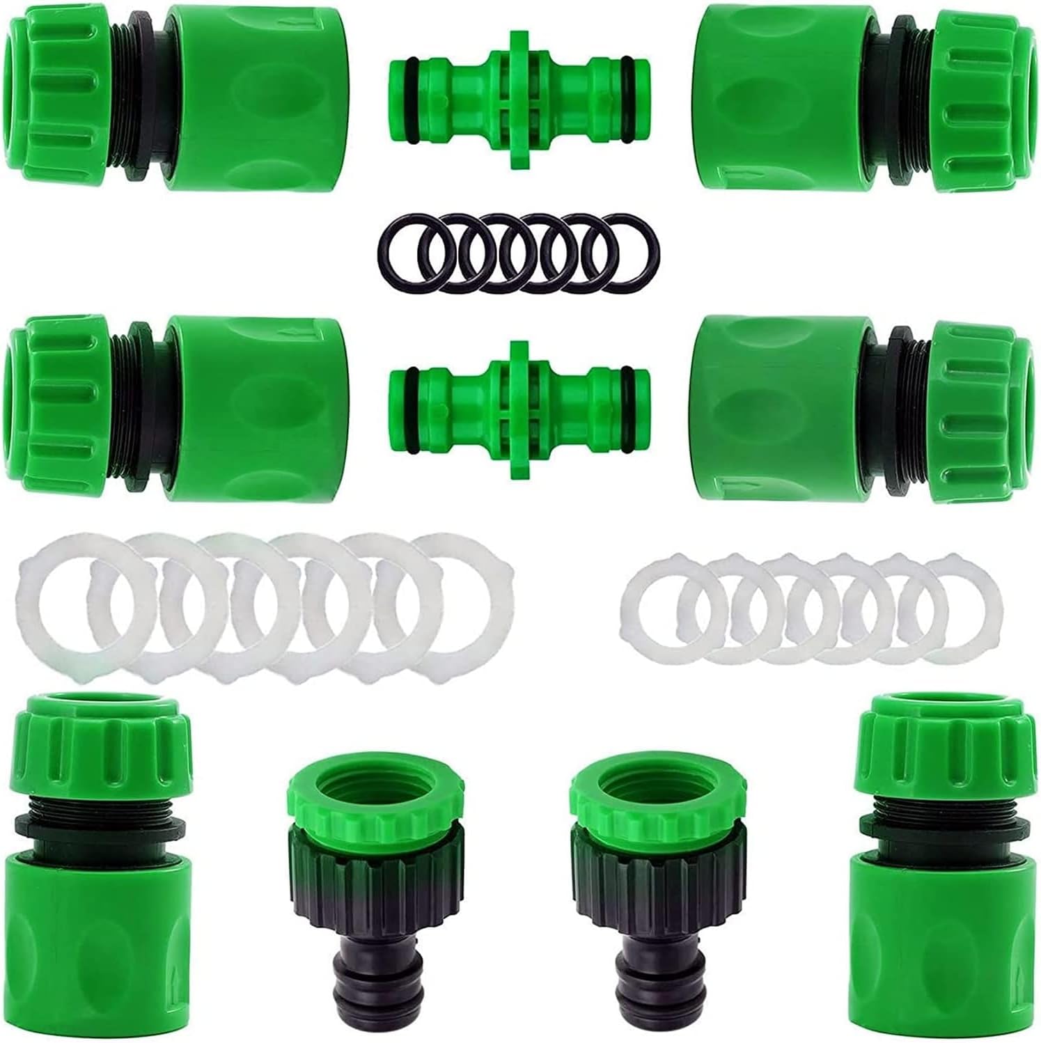 (10-teiliges) Schnellkupplungsset Für Gartenschläuche (6 Stück 1/2"-schlauch-schnellkupplungen, 2 Stück Doppelverbinder, 2 Stück Wasserhahn-düsenverbinder)