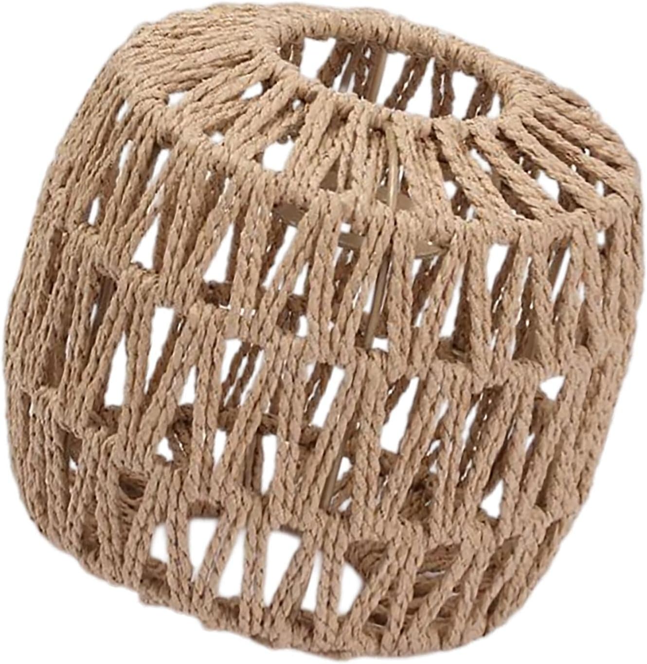 Handgewebte Boho-hängeleuchte Aus Rattanseil Und Papier, Lampenschirm Aus Weide Für Kücheninsel, Schlafzimmer, Restaurant, Esszimmer