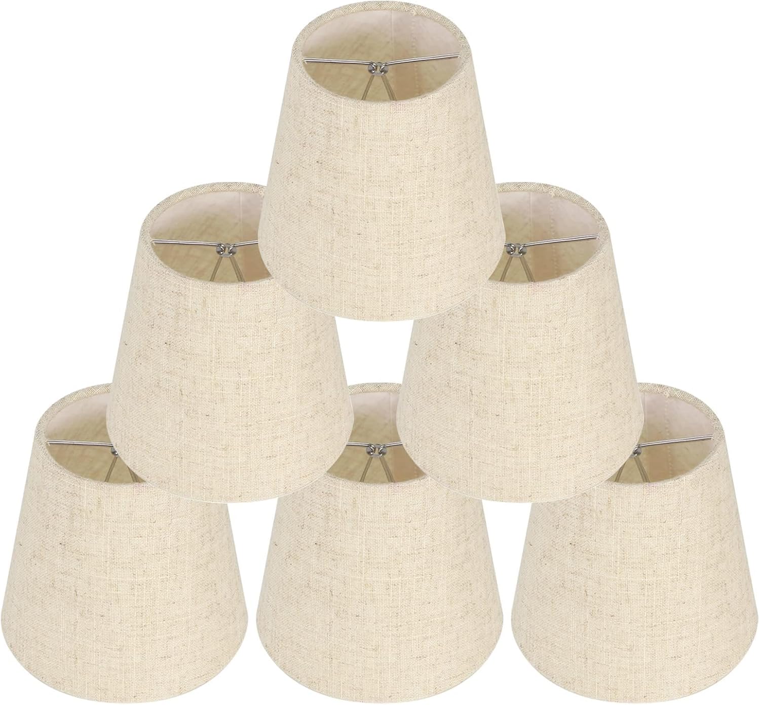(6 Stück) Tischlampenschirme, Klemmlampenschirme, Ersatz-leinenlampenschirme, Kleine Lampenschirme Mit Klemme Für Den Tisch
